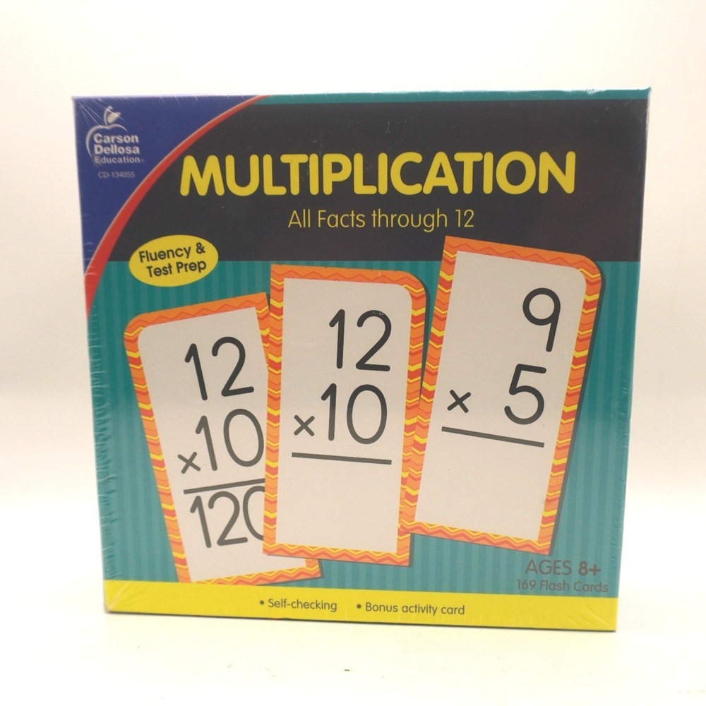 Carson Dellosa Multiplication Flash Cards Ages 8+ All Facts Through 12 CD-134055